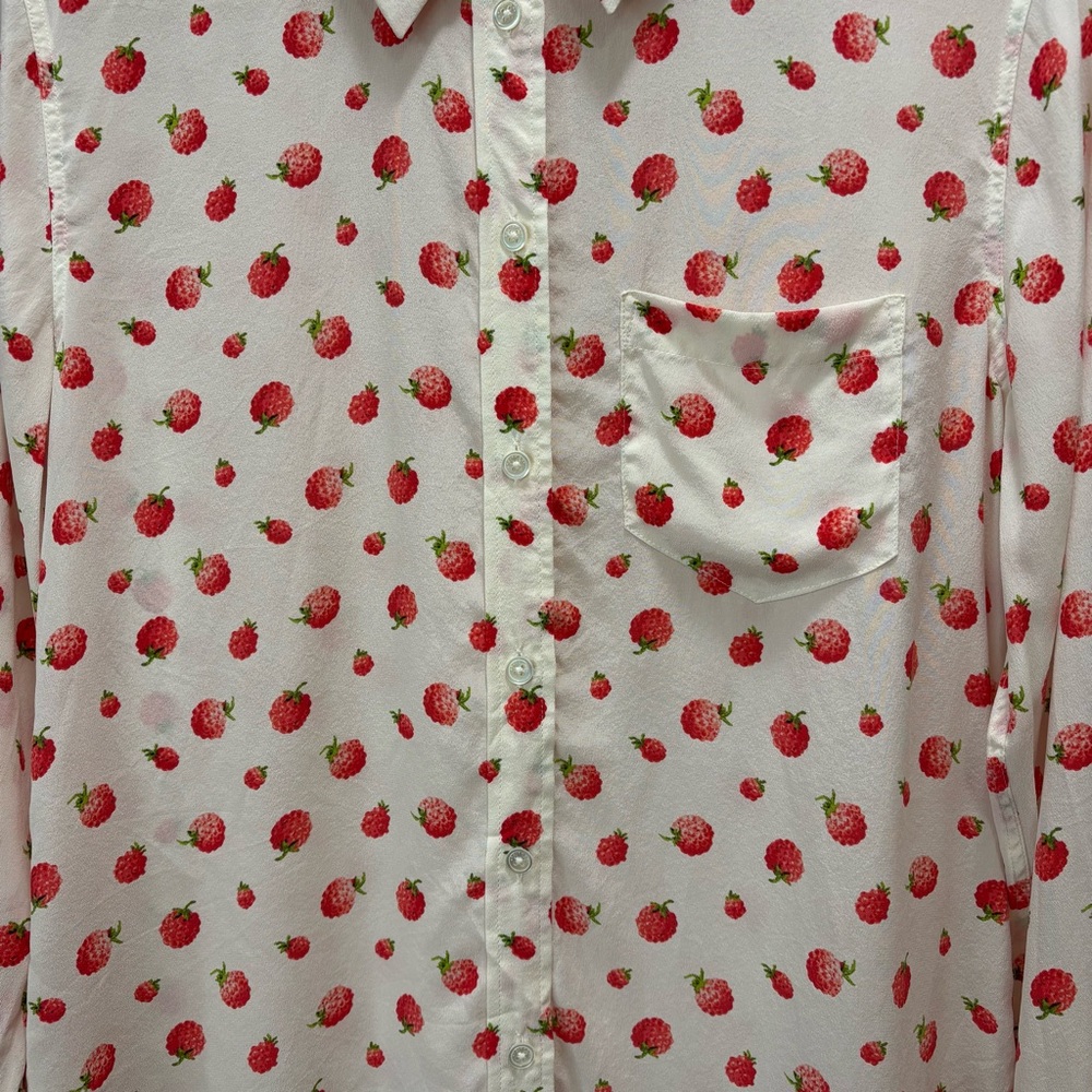 Equipment Reese Raspberry Print Silk Blouse - Picture 4 of 15